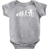 dj evolution funny music mixing djing disk jockey turntable Baby Onesie