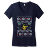 pokemon christmas ugly Women's V-Neck T-Shirt
