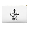 resting bitch face Accessory Pouches