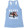 plays with trucks family matching Racerback Tank