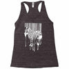 banksy street art zebra bar code Racerback Tank