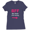 she thinks i'm crazy Ladies Fitted T-Shirt