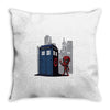 defacing the phonebox hoody Throw Pillow
