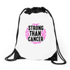 strong than cancer Drawstring Bags