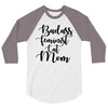 badass feminist cat mom 3/4 Sleeve Shirt