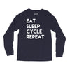 eat sleep cycle repeat Long Sleeve Shirts
