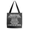 Smartass August Girl Tote Bags