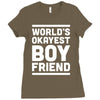 world's okayest boyfriend couple love funny Ladies Fitted T-Shirt