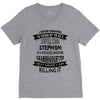 Super Cool Stepmom Of A Freaking Awesome Granddaughter V-Neck Tee