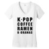k pop coffee ramen k dramas Women's V-Neck T-Shirt
