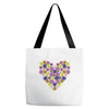 Pansy Heart Tote Bags