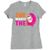 She Wants The D - Dunkin Donuts Ladies Fitted T-Shirt