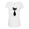 black cat idiot Maternity Scoop Neck T-shirt