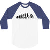 evolution of a cyclist mens black or blue cycling t shirt bike 3/4 Sleeve Shirt