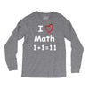kids boys childrens i love math 1+1=11 funny Long Sleeve Shirts