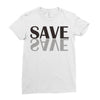 save black Ladies Fitted T-Shirt