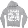 i flexed and the sleeves fell off Zipper Hoodie