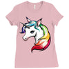 rainbow unicorn Ladies Fitted T-Shirt
