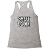 shut down slogan Racerback Tank