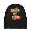 teachers love brains Baby Beanies