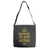 kings are born in june Adjustable Strap Totes