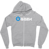 geek' (power on button) Zipper Hoodie