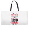 There's This Boy Who Stole My Heart He Calls Me Grandma Weekender Totes