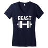 new beast dumbbell muscle Women's V-Neck T-Shirt