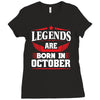 Legends Are Born In October Ladies Fitted T-Shirt