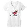 i love my rabbit Women's V-Neck T-Shirt