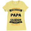 Super Cool Papa Of A Freaking Awesome Grandson Ladies Fitted T-Shirt