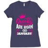 Queens Are Born in January Ladies Fitted T-Shirt