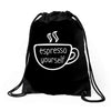 Espresso Yourself Pocket Drawstring Bags