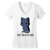 don't tell me to smile Women's V-Neck T-Shirt