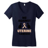 Me Against Uterine Cancer Women's V-Neck T-Shirt