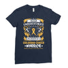Never Underestimate The Strength Of A Childhood Cancer Warrior Ladies Fitted T-Shirt