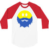 bearded smiley face 3/4 Sleeve Shirt