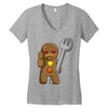 sad gingerbread Women's V-Neck T-Shirt