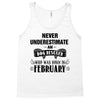 never underestimate an old man who was born in february Tank Top