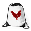 chiken red Drawstring Bags
