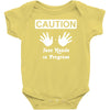 caution! jazz handsfunny jazz dance comic boogie camp trumpet Baby Onesie