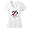 heart us flag 4th july fredom america usa Women's V-Neck T-Shirt