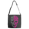 two coloured patterned skull   mens funny Adjustable Strap Totes