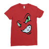 angry cartoon face Ladies Fitted T-Shirt