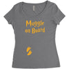 Muggle On Board Orange Women's Triblend Scoop T-shirt