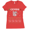 gemini christmas ugly sweater Ladies Fitted T-Shirt