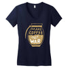 make coffee not war Women's V-Neck T-Shirt