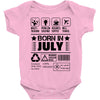 Born In July Baby Onesie