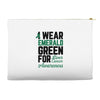 i wear emerald green for liver cancer awareness Accessory Pouches
