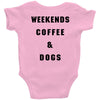 weekends coffee and dogs back Baby Bodysuit